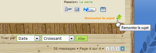 Remonter avec la flèche.