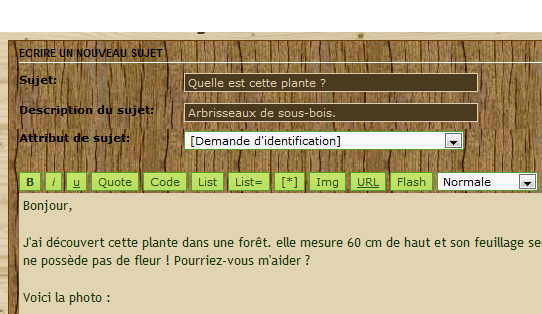 Complétez le titre et la description, sélectionnez l'attribut et écrivez votre message