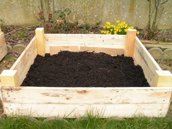 Potager en carré en palettes