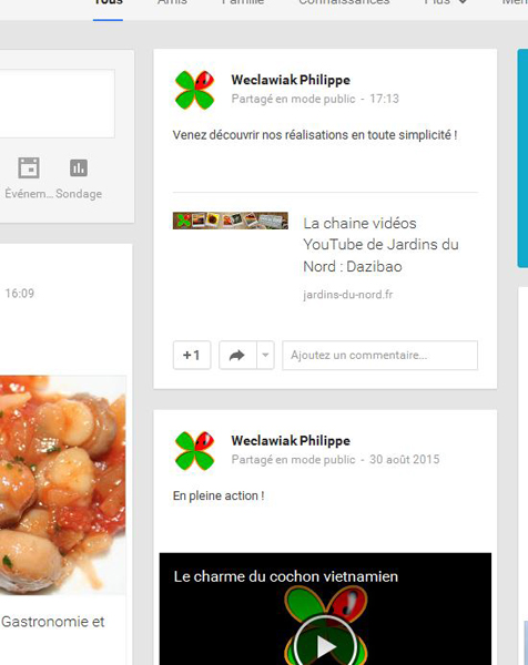 Le contenu partagé sur votre page avec le lien direct vers la source