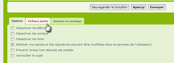 1. Cliquez sur l'onglet "Fichiers joints"