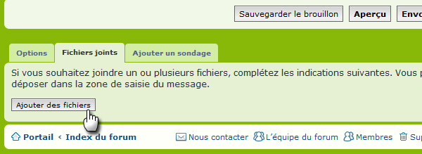 2. Cliquez sur "Ajoutez des fichiers joints"