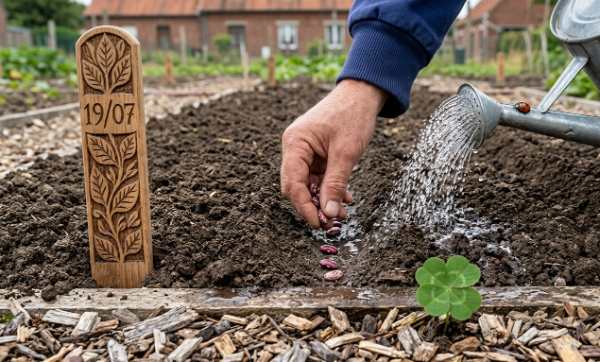 Semez vos derniers haricots nains pour l'arrière-saison.